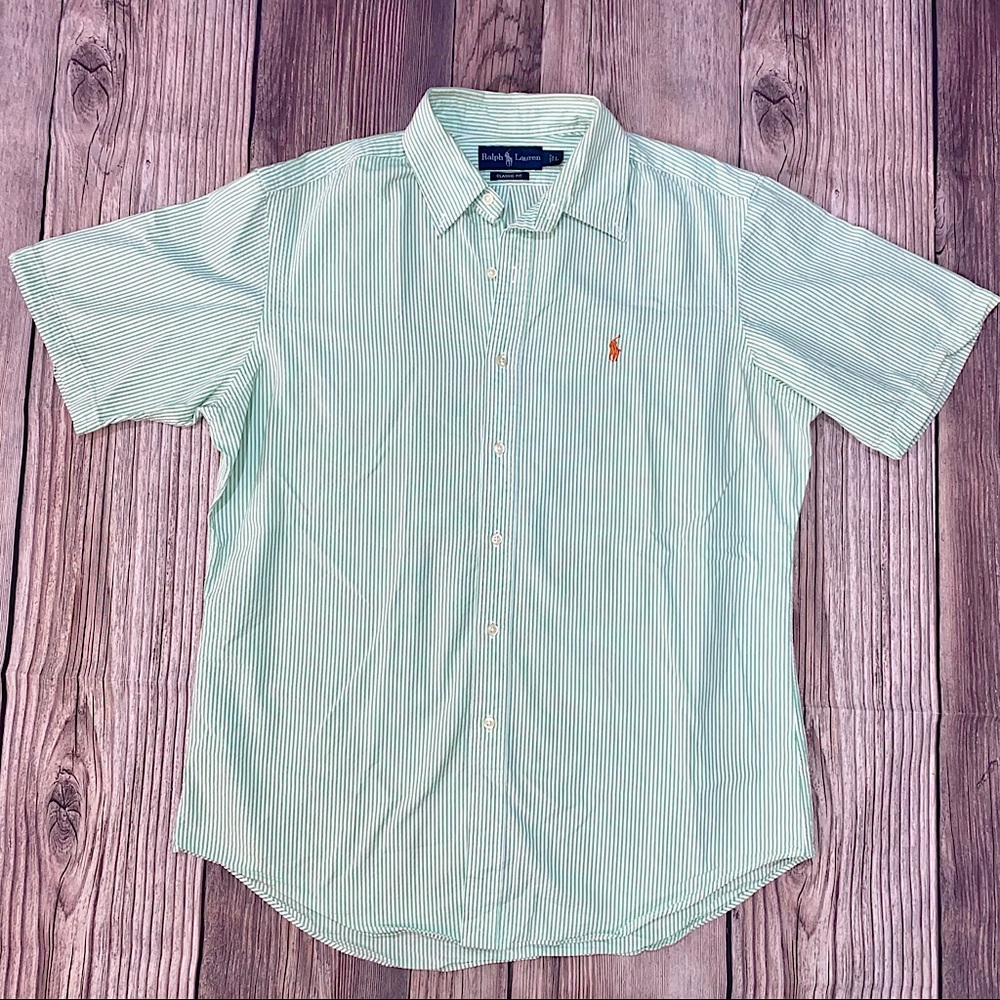 Ralph Lauren | Green Stripe Button Down Shirt